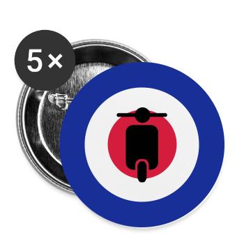mods target - Lot de 5 grands badges (56 mm) - blanc - Devant