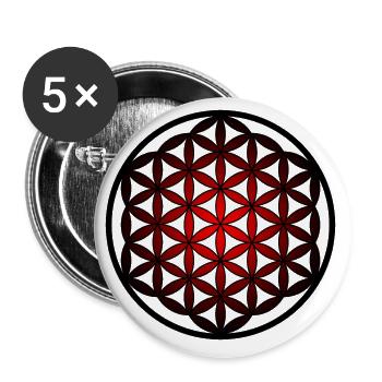 Blume des Lebens, Esoterik, Flower of Life, Yoga - Buttons groß 56 mm (5er Pack) - Weiß - Vorne