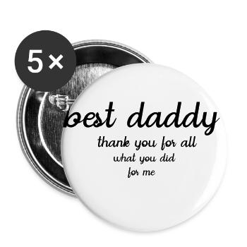 BEST DADDY - Buttons large 2.2''/56 mm (5-pack) - white - Front