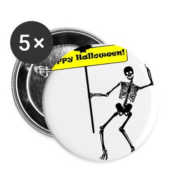 Halloween - Buttons groß 56 mm (5er Pack) - Weiß - Vorne
