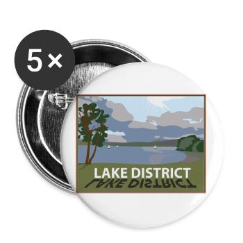 Lake District Windermere in den Seen Cumbria - Buttons groß 56 mm (5er Pack) - Weiß - Vorne