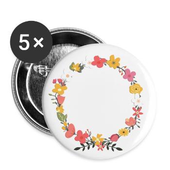 Customizable Little Floral Wreath - Buttons large 2.2''/56 mm (5-pack) - white - Front