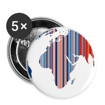 Changement climatique - Réchauffement des rayures - Terre - Lot de 5 grands badges (56 mm) - blanc - Devant