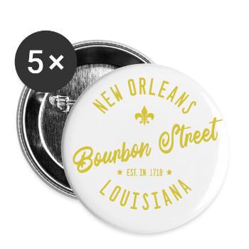 New Orleans Bourbon Street Jazz - Buttons large 2.2''/56 mm (5-pack) - white - Front