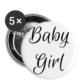 Baby Girl - Buttons large 2.2''/56 mm (5-pack) - white - Front