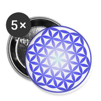 Blume des Lebens - Buttons groß 56 mm (5er Pack) - Weiß - Vorne