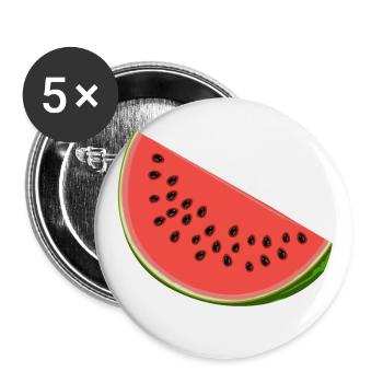 Wassermelone mit Samen - Buttons groß 56 mm (5er Pack) - Weiß - Vorne