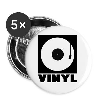 Vinyl Record Record Player - Buttons large 2.2''/56 mm (5-pack) - white - Front