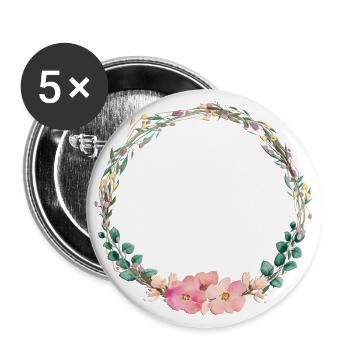 Customizable floral wreath - Buttons large 2.2''/56 mm (5-pack) - white - Front