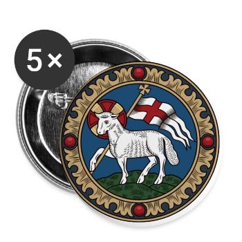 Agnus Dei Agneau de Dieu Jésus Agneau de Pâques - Lot de 5 grands badges (56 mm) - blanc - Devant