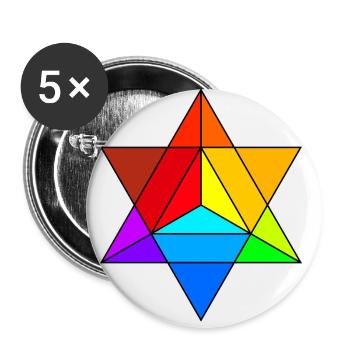 Merkaba Sacred Geometry Architecture The Universe - Buttons large 2.2''/56 mm (5-pack) - white - Front
