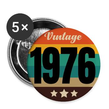 JAHRGANG 1976 - Buttons groß 56 mm (5er Pack) - Weiß - Vorne