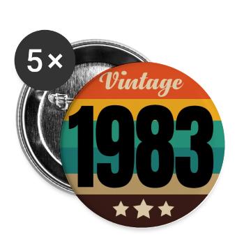 vintage 1983 - Buttons large 2.2''/56 mm (5-pack) - white - Front
