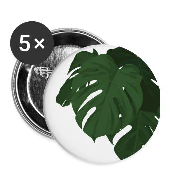 monstera plant - Buttons large 2.2''/56 mm (5-pack) - white - Front