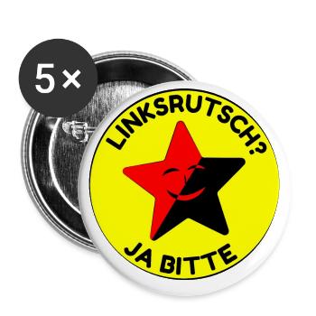 linksrutsch? ja bitte - Buttons groß 56 mm (5er Pack) - Weiß - Vorne