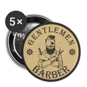 Messieurs Barbier - Lot de 5 grands badges (56 mm) - blanc - Devant