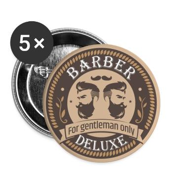 Gentlemen Barber Deluxe - Pour Messieurs Seulement - Lot de 5 grands badges (56 mm) - blanc - Devant