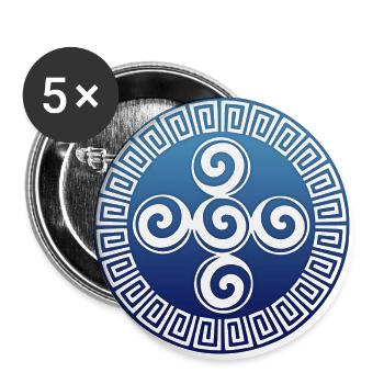 Azteken Symbol Schöpfung Spirale Indianer Mexiko - Buttons groß 56 mm (5er Pack) - Weiß - Vorne