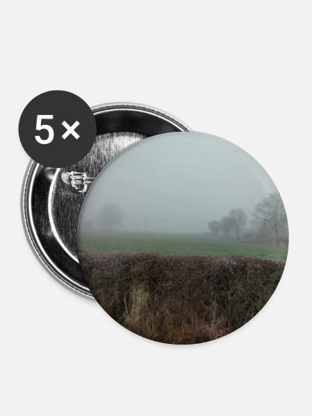 Nebel - Buttons groß 56 mm (5er Pack) - Weiß