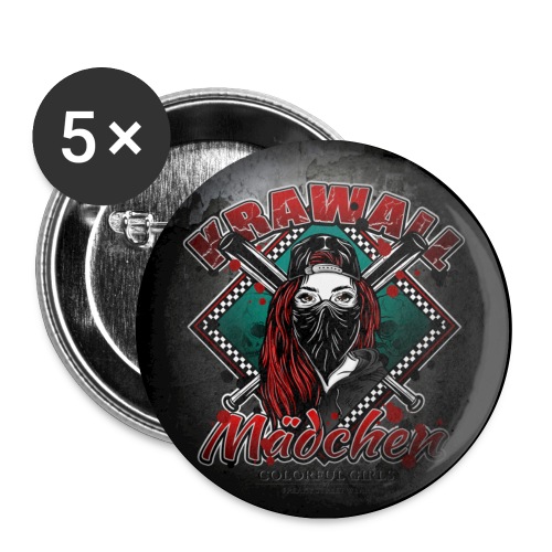 Krawallmädchen - Buttons groß 56 mm (5er Pack)