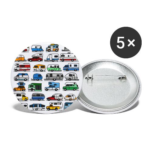 Camping in different styles - Paquete de 5 chapas grandes (56 mm)