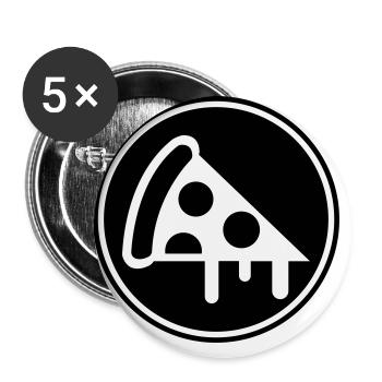 Silhouette de l’icône de la pizza - Lot de 5 grands badges (56 mm) - blanc - Devant