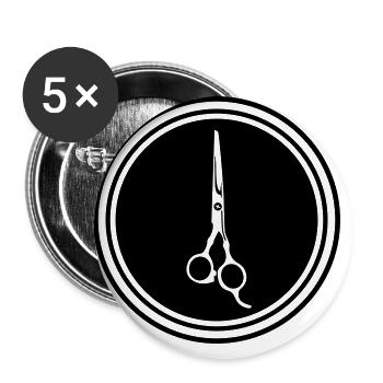 Schere Barber icon - Buttons groß 56 mm (5er Pack) - Weiß - Vorne