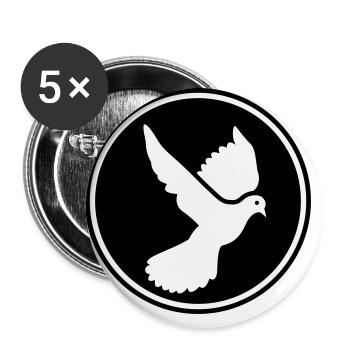 Dove symbol - Buttons large 2.2''/56 mm (5-pack) - white - Front