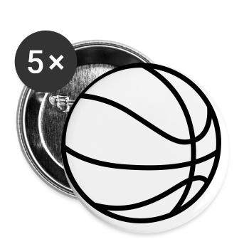 Basketball - Buttons large 2.2''/56 mm (5-pack) - white - Front