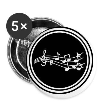 Musical notes sign - Buttons large 2.2''/56 mm (5-pack) - white - Front