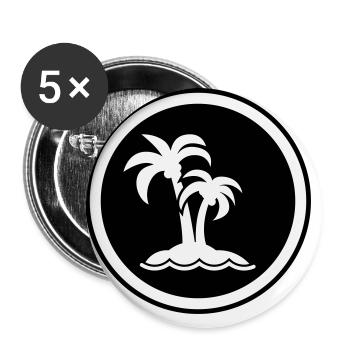 palm island symbol - Buttons large 2.2''/56 mm (5-pack) - white - Front