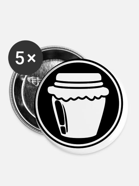 Honig Marmelade symbol - Buttons groß 56 mm (5er Pack) - Weiß