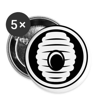 Abeille Icon miel - Lot de 5 grands badges (56 mm) - blanc - Devant