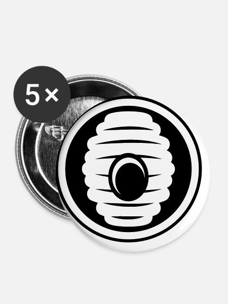 Imker Icon honig - Buttons groß 56 mm (5er Pack) - Weiß
