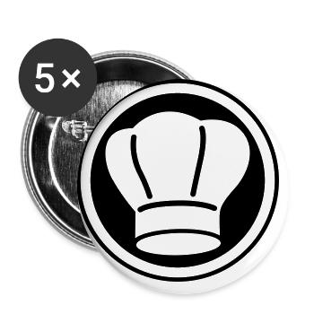 Cercle du chapeau de chef - Lot de 5 grands badges (56 mm) - blanc - Devant