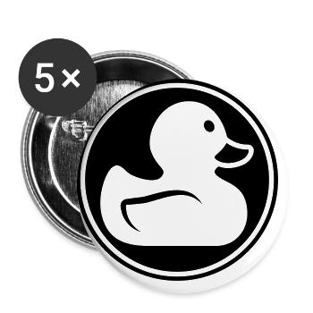 Duck Icon - Buttons large 2.2''/56 mm (5-pack) - white - Front