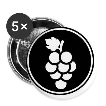 raisins - Lot de 5 grands badges (56 mm) - blanc - Devant
