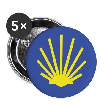 camino shell, Camino de Santiago hiking sayings shirt - Buttons large 2.2''/56 mm (5-pack) - white - Front