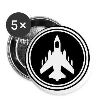 Airplane jet symbol - Buttons large 2.2''/56 mm (5-pack) - white - Front