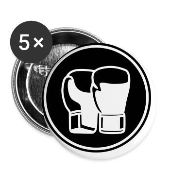 Symbole des gants de boxe - Lot de 5 grands badges (56 mm) - blanc - Devant