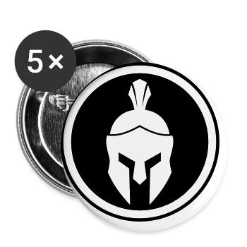 Spartaner Helm - Buttons groß 56 mm (5er Pack) - Weiß - Vorne