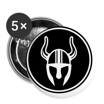 Viking Helmet - Buttons large 2.2''/56 mm (5-pack) - white - Front