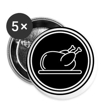 Chicken icon symbol - Buttons large 2.2''/56 mm (5-pack) - white - Front