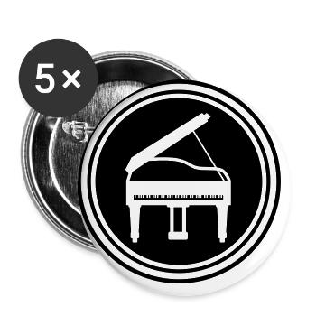 Klavier musik - Buttons groß 56 mm (5er Pack) - Weiß - Vorne