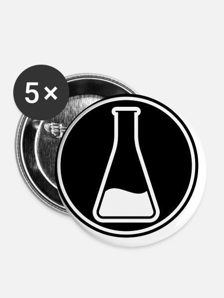 Reagenzglas Icon - Buttons groß 56 mm (5er Pack) - Weiß