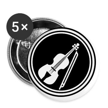 Violin Icon symbol - Buttons large 2.2''/56 mm (5-pack) - white - Front