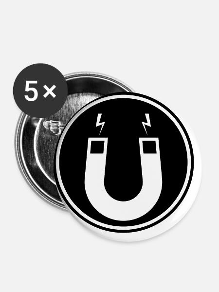 Hufeisen magnet - Buttons groß 56 mm (5er Pack) - Weiß