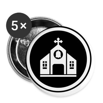 Kirche glaube - Buttons groß 56 mm (5er Pack) - Weiß - Vorne