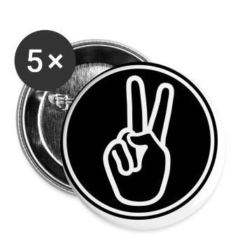 Paix de la main - Lot de 5 grands badges (56 mm) - blanc - Devant
