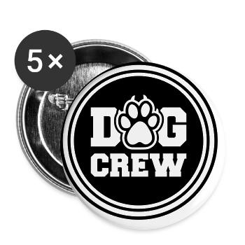 Équipage canin - Lot de 5 grands badges (56 mm) - blanc - Devant
